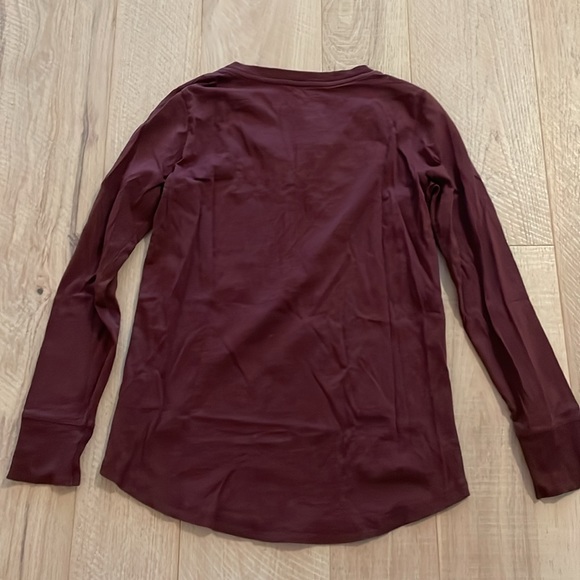 Celtic & Co Organic Cotton Henley. Burgundy - Picture 6 of 7